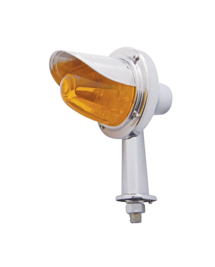 (CARD) 11 AMBER LED WATERMELON HONDA LIGHT W/ 2 1/8" ARM & VISOR - AMBER LENS