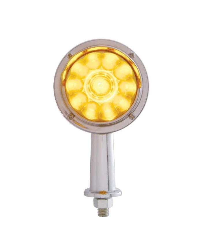 (CARD) 11 AMBER LED WATERMELON HONDA LIGHT W/ 2 1/8" ARM & VISOR - AMBER LENS
