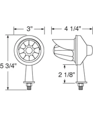 (CARD) 11 RED LED WATERMELON HONDA LIGHT W/ 2 1/8" ARM & VISOR - RED LENS
