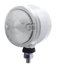 (CARD) CHROME HEAVY DUTY 15 AMBER/RED LED 3" DOUBLE FACE LIGHT - CLEAR LENS