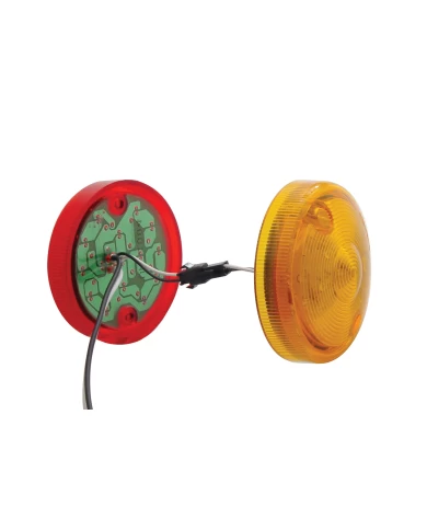 (CARD) 15 AMBER/RED LED 3" DOUBLE FACE LIGHT KIT - AMBER/RED LENS (CARD) 15 AMBER/RED LED 3" DOUBLE FACE LIGHT KIT - AMBER/RED LENS