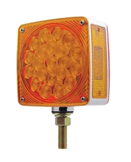 (CARD) 21+3 AMBER/21 RED LED SQUARE DOUBLE FACE SIGNAL LIGHT W/ SINGLE STUD - PASSENGER (CARD) 21+3 AMBER/21 RED LED SQUARE DOUBLE FACE SIGNAL LIGHT W/ SINGLE STUD - PASSENGER