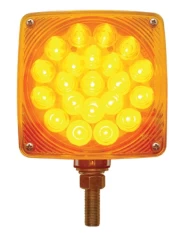 (CARD) 21+3 AMBER/21 RED LED SQUARE DOUBLE FACE SIGNAL LIGHT W/ SINGLE STUD - PASSENGER (CARD) 21+3 AMBER/21 RED LED SQUARE DOUBLE FACE SIGNAL LIGHT W/ SINGLE STUD - PASSENGER