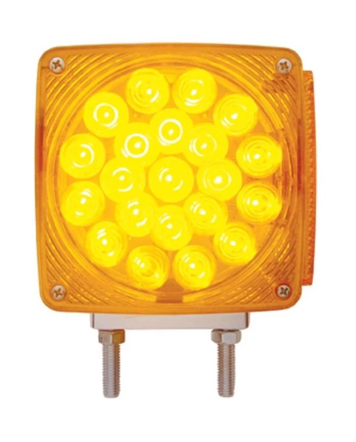 (CARD) 21+3 AMBER/21 RED LED SQUARE DOUBLE FACE SIGNAL LIGHT W/ DOUBLE STUD - DRIVER (CARD) 21+3 AMBER/21 RED LED SQUARE DOUBLE FACE SIGNAL LIGHT W/ DOUBLE STUD - DRIVER