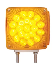 (CARD) 21+3 AMBER/21 RED LED SQUARE DOUBLE FACE SIGNAL LIGHT W/ DOUBLE STUD - DRIVER (CARD) 21+3 AMBER/21 RED LED SQUARE DOUBLE FACE SIGNAL LIGHT W/ DOUBLE STUD - DRIVER