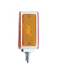 (CARD) 21+3 AMBER/21 RED LED SQUARE DOUBLE FACE SIGNAL LIGHT W/ DOUBLE STUD - PASSENGER