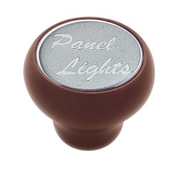 UP23547-"Panel Lights" Wood Deluxe Dash Knob - Silver Glossy Sticker