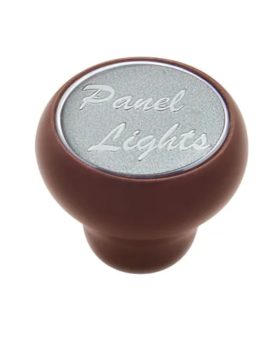 UP23547-"Panel Lights" Wood Deluxe Dash Knob - Silver Glossy Sticker