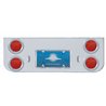 UP35222-Chrome Rear Center Panel With Four 7 LED 4" Reflector Lights & Bezels - Red LED/Red Lens