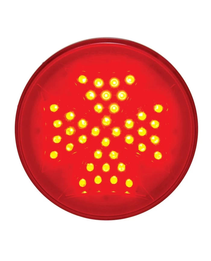 (CARD) 40 RED LED 4" IRON CROSS S/T/T LIGHT - RED LENS
