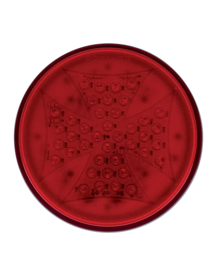 (CARD) 40 RED LED 4" IRON CROSS S/T/T LIGHT - RED LENS