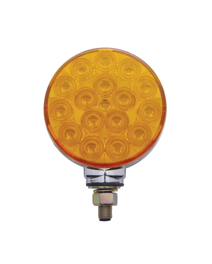 (CARD) 17 LED FLAT LENS DOUBLE FACE TURN SIGNAL LIGHT - AMBER LED/AMBER LENS & RED LED/RED LENS