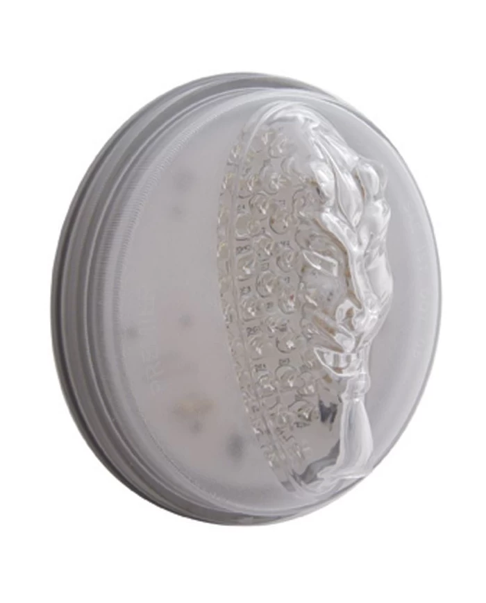 (CARD) 40 RED LED 4" DEVIL S/T/T LIGHT - CLEAR LENS