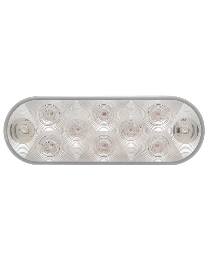 *CLOSEOUT* (CARD) 10 RED LED OVAL S/T/T LIGHT - CLEAR LENS