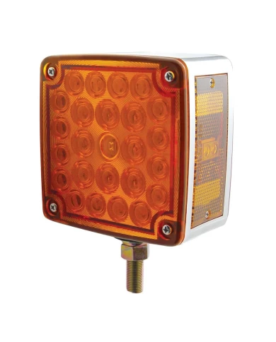 (CARD) 25+2 AMBER/25 RED LED SQUARE DOUBLE FACE SINGLE STUD LIGHT - DRIVER (CARD) 25+2 AMBER/25 RED LED SQUARE DOUBLE FACE SINGLE STUD LIGHT - DRIVER
