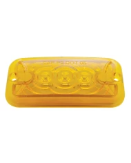 (CARD) 3 AMBER LED RECTANGULAR CLEARANCE/MARKER LIGHT - AMBER LENS
