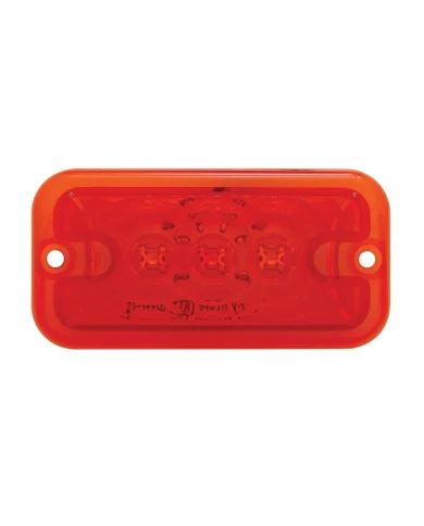 (CARD) 3 RED LED RECTANGULAR CLEARANCE/MARKER LIGHT - RED LENS (CARD) 3 RED LED RECTANGULAR CLEARANCE/MARKER LIGHT - RED LENS