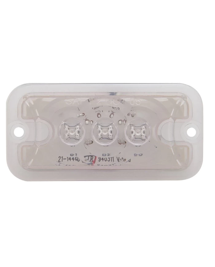 (CARD) 3 AMBER LED RECTANGULAR CLEARANCE/MARKER LIGHT - CLEAR LENS