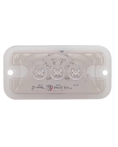 (CARD) 3 RED LED RECTANGULAR CLEARANCE/MARKER LIGHT - CLEAR LENS (CARD) 3 RED LED RECTANGULAR CLEARANCE/MARKER LIGHT - CLEAR LENS