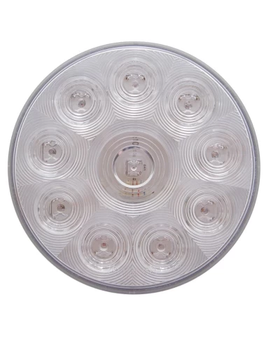 (CARD) 10 RED LED 4" ROUND S/T/T LIGHT - CLEAR LENS (CARD) 10 RED LED 4" ROUND S/T/T LIGHT - CLEAR LENS