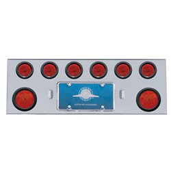 UP35259-SS Rear Center Panel With 2X 7 LED 4" Reflector Lights & 6X 13 LED 2.5" Lights -Red LED & Lens