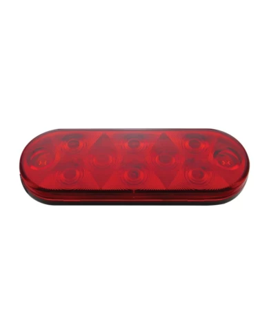 (CARD) 10 RED LED OVAL S/T/T LIGHT - RED LENS (CARD) 10 RED LED OVAL S/T/T LIGHT - RED LENS