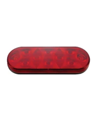 (CARD) 10 RED LED OVAL S/T/T LIGHT - RED LENS
