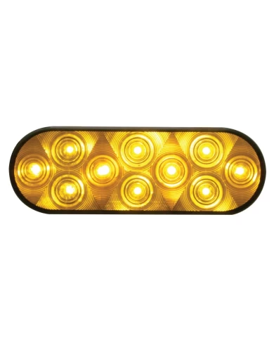 (CARD) 10 AMBER LED OVAL P/T/C LIGHT - AMBER LENS (CARD) 10 AMBER LED OVAL P/T/C LIGHT - AMBER LENS
