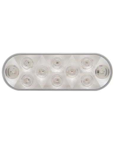 (CARD) 10 RED LED OVAL S/T/T LIGHT - CLEAR LENS (CARD) 10 RED LED OVAL S/T/T LIGHT - CLEAR LENS