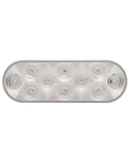 (CARD) 10 RED LED OVAL S/T/T LIGHT - CLEAR LENS