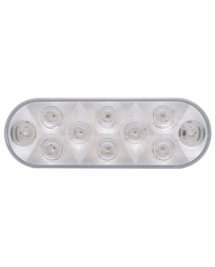 (CARD) 10 AMBER LED OVAL P/T/C LIGHT - CLEAR LENS