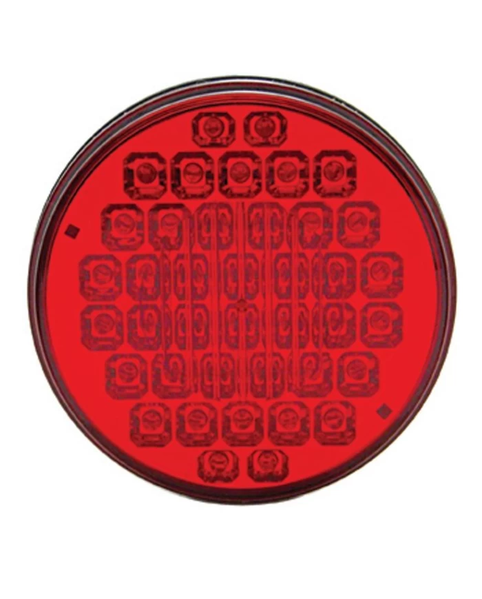(CARD) 40 RED LED 4" S/T/T LIGHT W/ CHROME REFLECTOR - RED LENS (CARD) 40 RED LED 4" S/T/T LIGHT W/ CHROME REFLECTOR - RED LENS