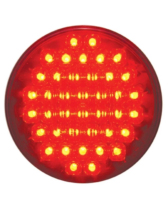 (CARD) 40 RED LED 4" S/T/T LIGHT W/ CHROME REFLECTOR - RED LENS (CARD) 40 RED LED 4" S/T/T LIGHT W/ CHROME REFLECTOR - RED LENS