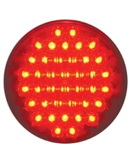 (CARD) 40 RED LED 4" S/T/T LIGHT W/ CHROME REFLECTOR - RED LENS (CARD) 40 RED LED 4" S/T/T LIGHT W/ CHROME REFLECTOR - RED LENS