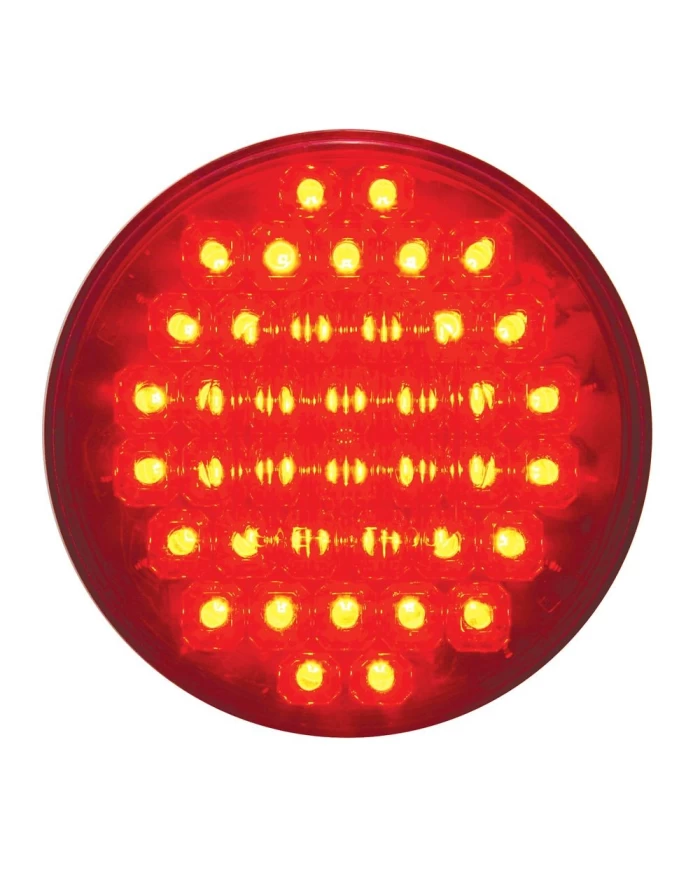 (BULK) 40 RED LED 4" S/T/T LIGHT W/ CHROME REFLECTOR - RED LENS