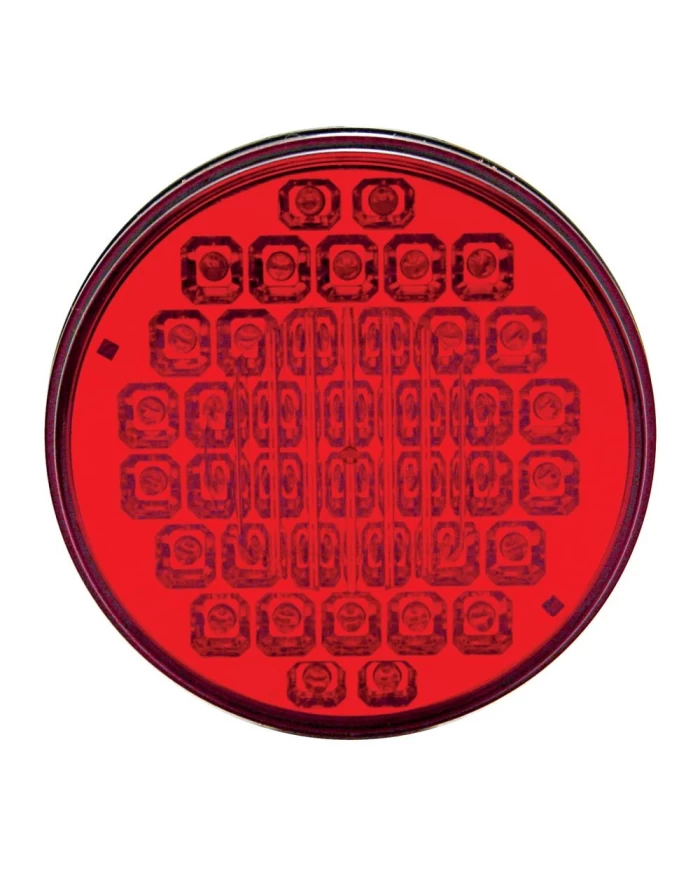 (BULK) 40 RED LED 4" S/T/T LIGHT W/ CHROME REFLECTOR - RED LENS