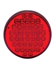 (BULK) 40 RED LED 4" S/T/T LIGHT W/ CHROME REFLECTOR - RED LENS