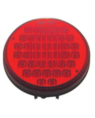 (BULK) 40 RED LED 4" S/T/T LIGHT W/ CHROME REFLECTOR - RED LENS
