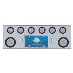 UP35260-SS Rear Center Panel With 2X 7 LED 4" Reflector Lights & 6X 13 LED 2.5" Lights -Red LED/Clear Lens
