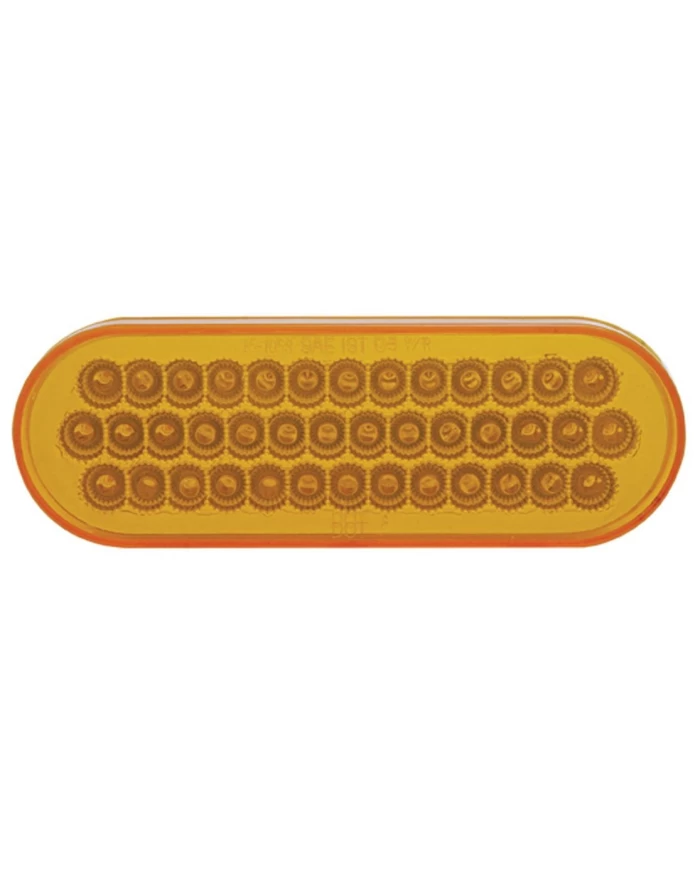 (CARD) 40 AMBER LED OVAL P/T/C REFLECTOR LIGHT - AMBER LENS