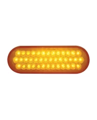 (BULK) 40 AMBER LED OVAL P/T/C REFLECTOR LIGHT - AMBER LENS