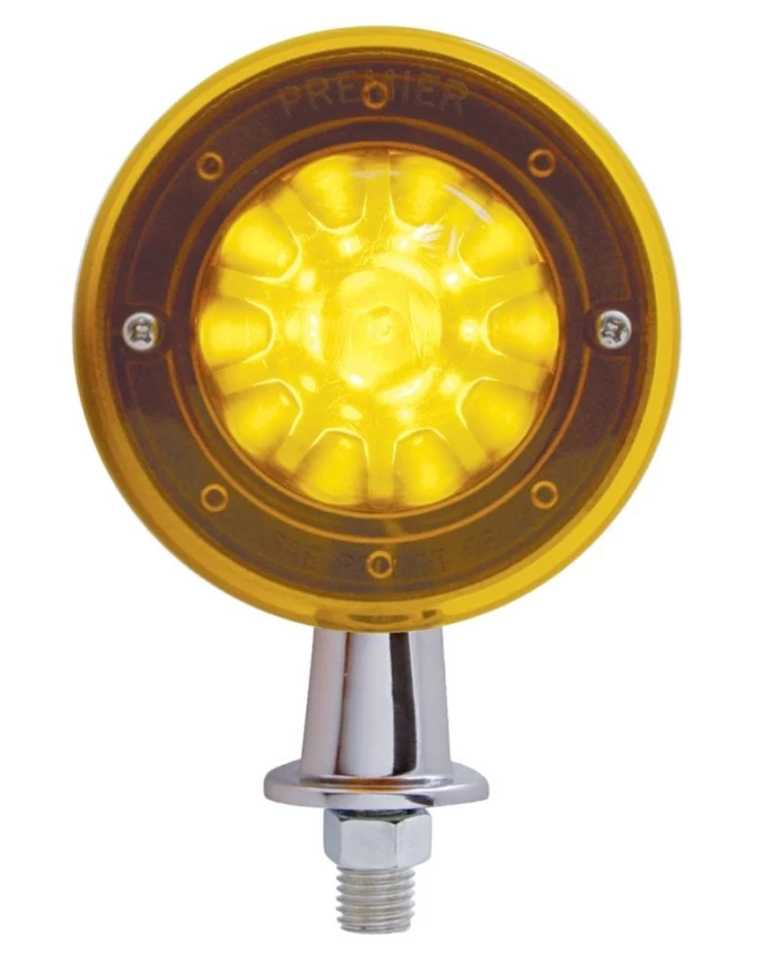 (CARD) 13 AMBER LED WATERMELON HONDA LIGHT 1 1/8" ARM - AMBER LENS