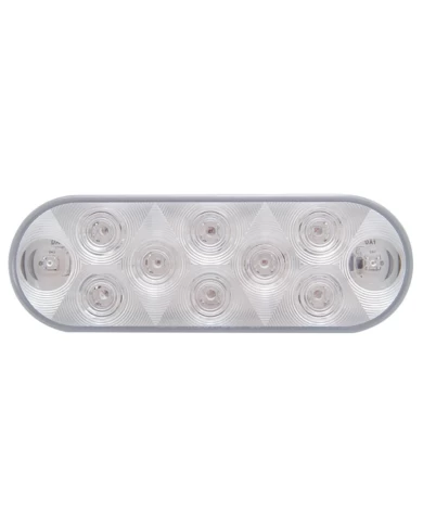 (CARD) 10 WHITE LED OVAL UTILITY/AUXILIARY LIGHT - CLEAR LENS (CARD) 10 WHITE LED OVAL UTILITY/AUXILIARY LIGHT - CLEAR LENS