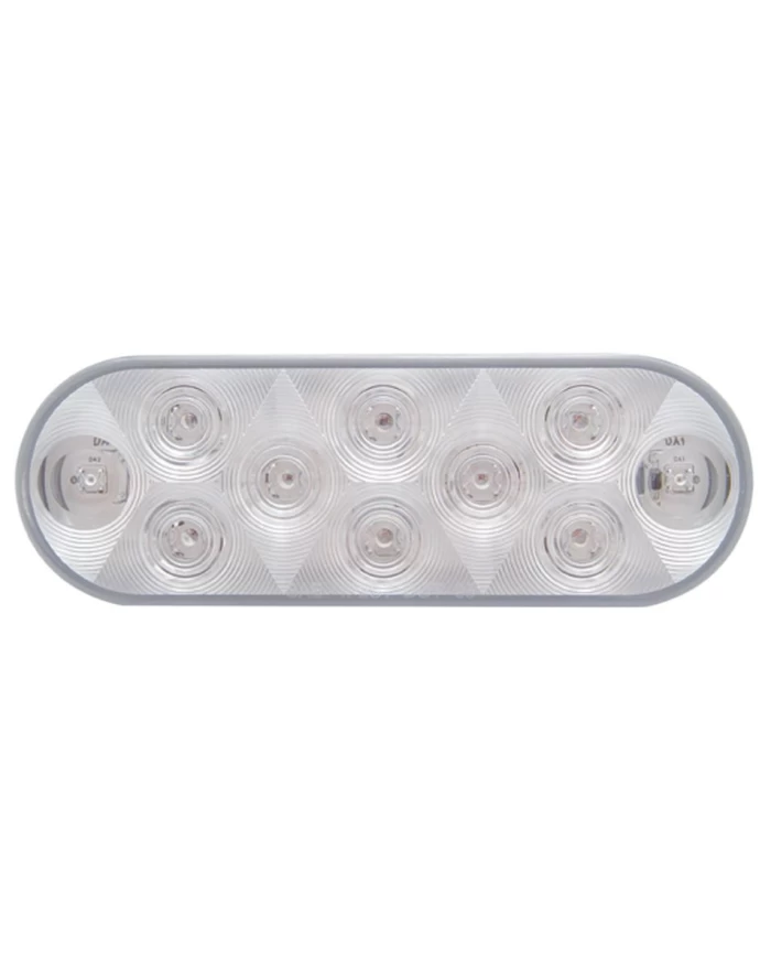 (CARD) 10 WHITE LED OVAL UTILITY/AUXILIARY LIGHT - CLEAR LENS (CARD) 10 WHITE LED OVAL UTILITY/AUXILIARY LIGHT - CLEAR LENS