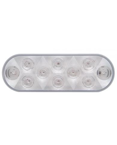(BULK) 10 WHITE LED OVAL UTILITY/AUXILIARY LIGHT - CLEAR LENS (BULK) 10 WHITE LED OVAL UTILITY/AUXILIARY LIGHT - CLEAR LENS