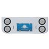 UP35323-Chrome Rear Center Panel With Four 7 LED 4" Reflector Lights & Grommets - Red LED/Clear Lens