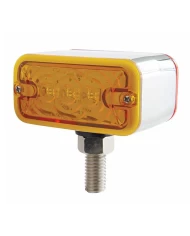 (CARD) 3 AMBER/3 RED LED RECTANGULAR DOUBLE FACE AUXILIARY LIGHT W/ T MOUNT - AMBER/RED LENS