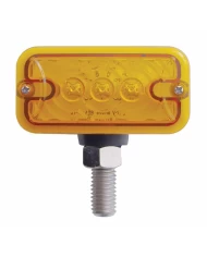 (CARD) 3 AMBER/3 RED LED RECTANGULAR DOUBLE FACE AUXILIARY LIGHT W/ T MOUNT - AMBER/RED LENS