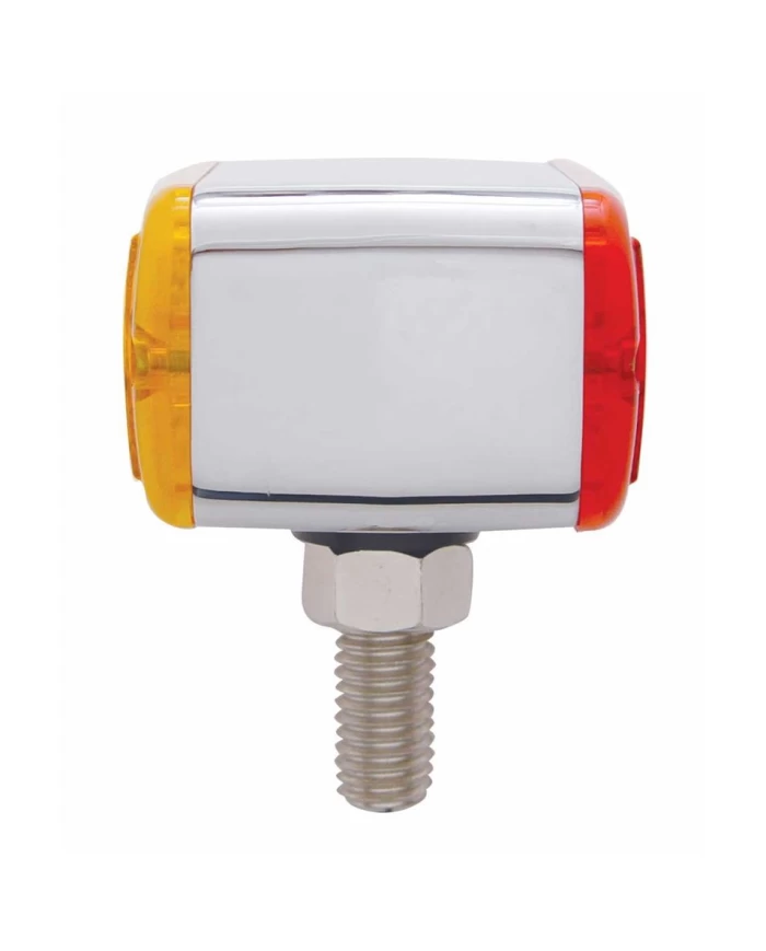 (CARD) 3 AMBER/3 RED LED RECTANGULAR DOUBLE FACE AUXILIARY LIGHT W/ T MOUNT - AMBER/RED LENS