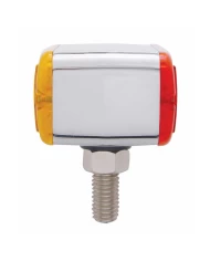 (CARD) 3 AMBER/3 RED LED RECTANGULAR DOUBLE FACE AUXILIARY LIGHT W/ T MOUNT - AMBER/RED LENS